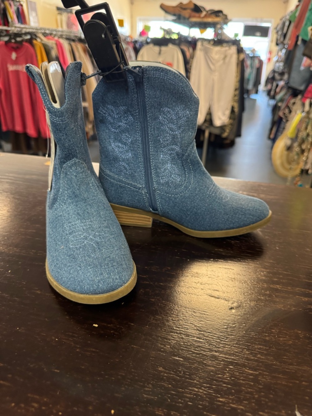 Wonder Nation Blue Denim Cowboy Boots for Kids